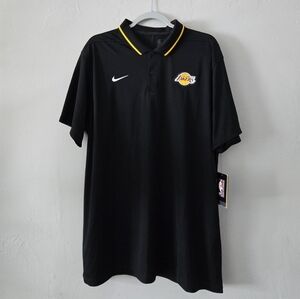 Nike Black Polo Shirt with Yellow Accents